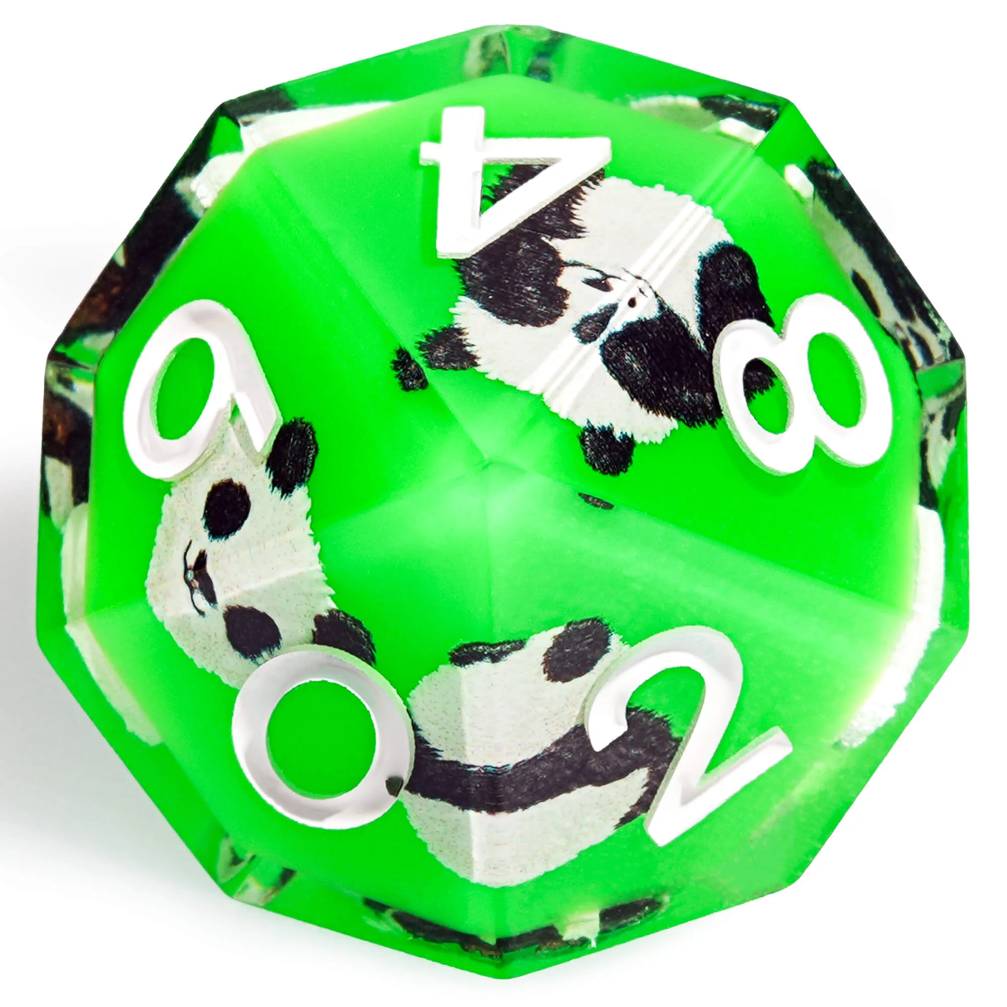 Polyhedral RGP Cool DnD Dice Sets - Green Panda - Image 4