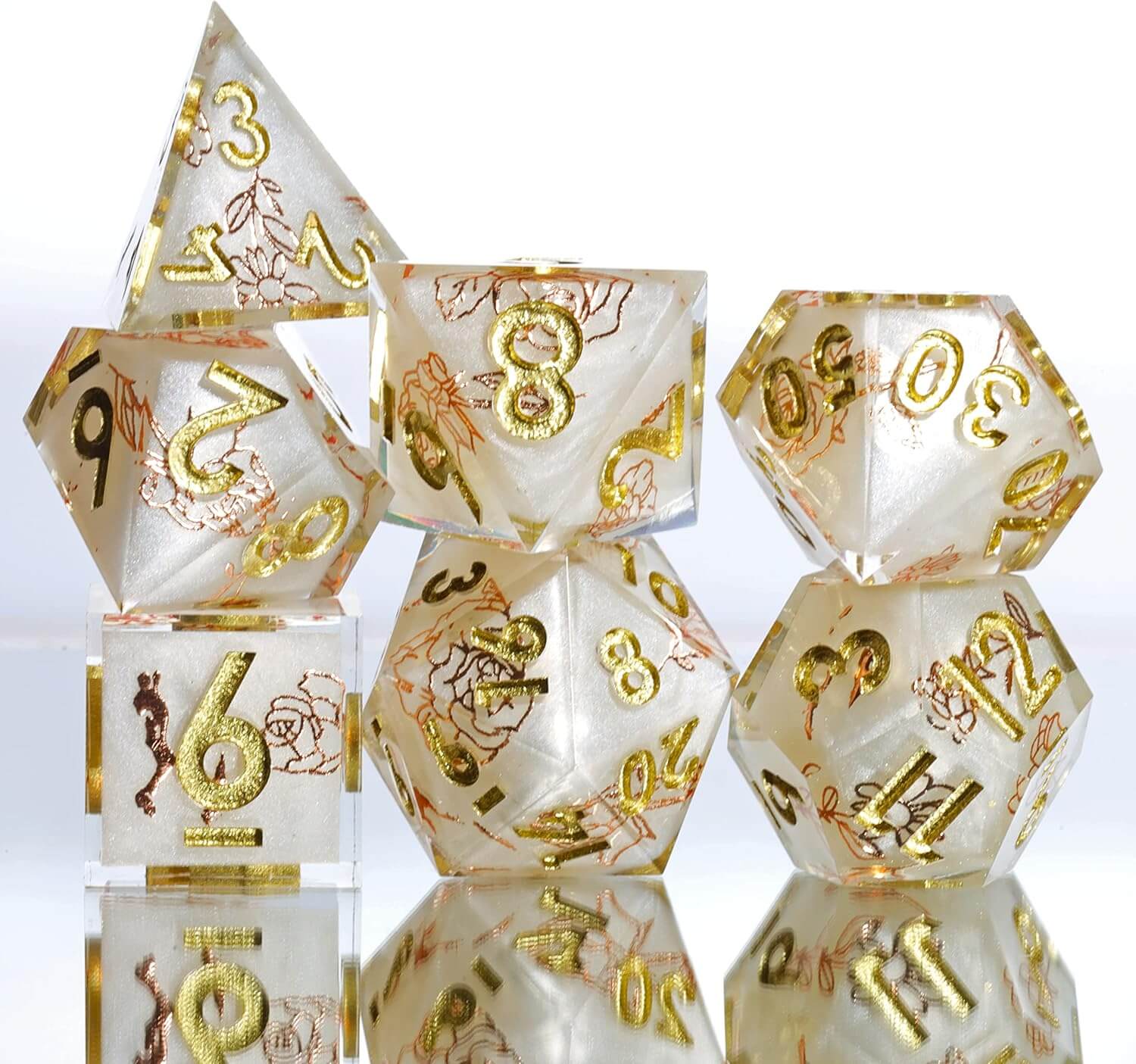 Pure Love Sharp Edge Resin Polyhedral 7-Piece D&D Dice Set - Image 5