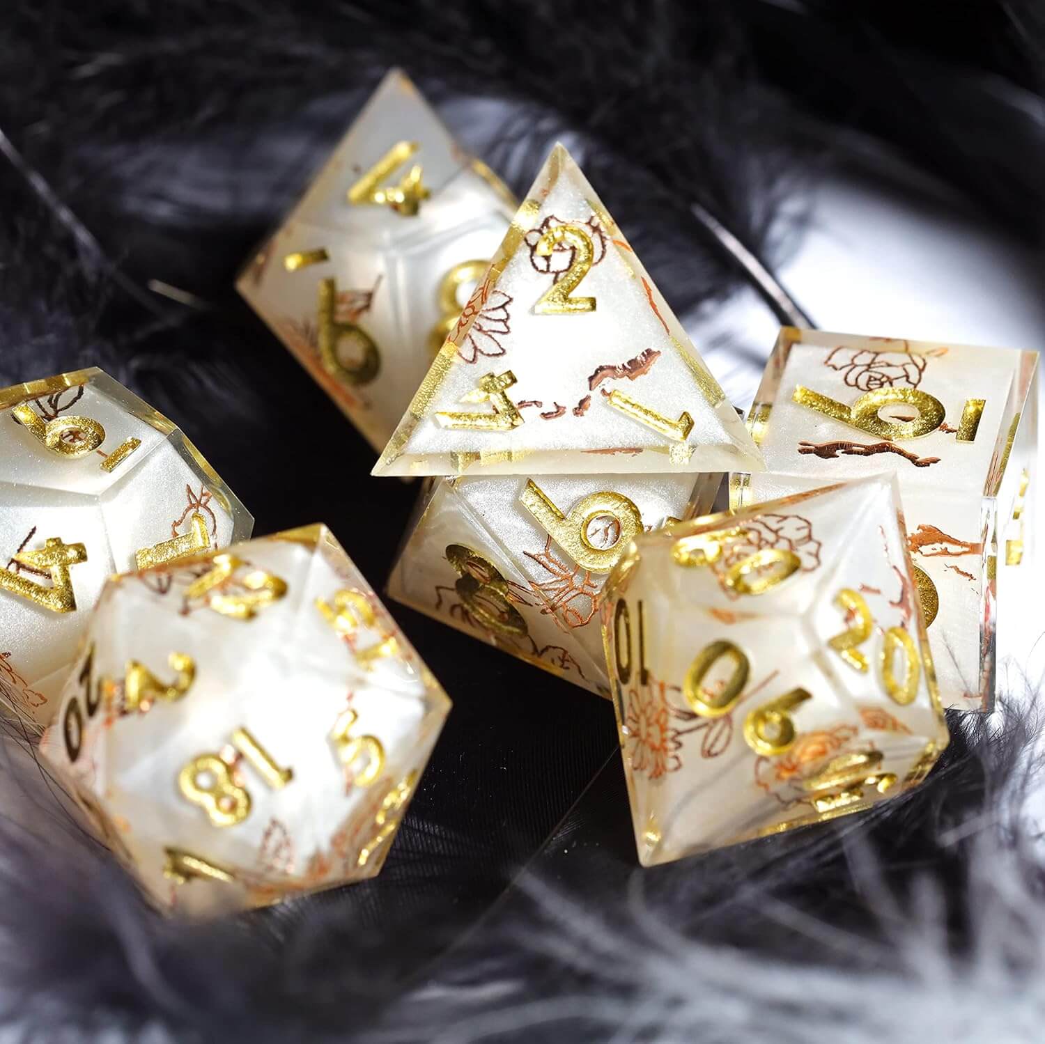 Pure Love Sharp Edge Resin Polyhedral 7-Piece D&D Dice Set - Image 6