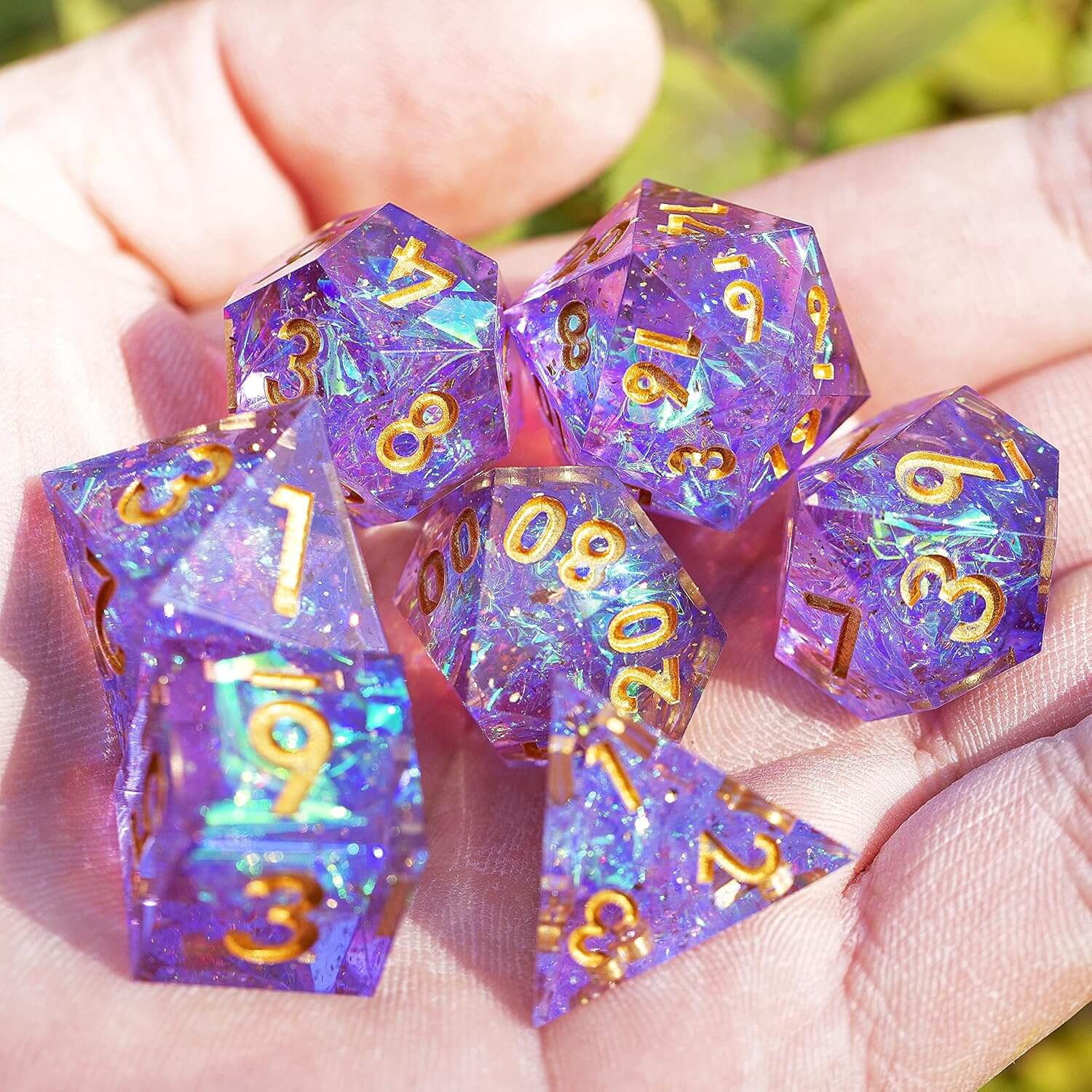 Purple Galaxy 7-Piece Polyhedral Dice Set for D&D-Resin - Image 3