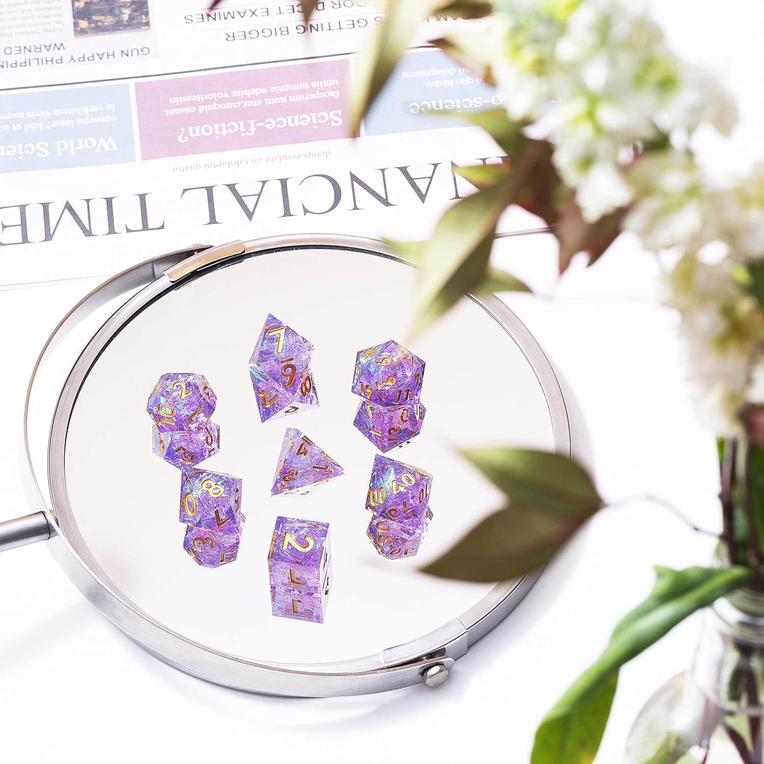 Purple Galaxy 7-Piece Polyhedral Dice Set for D&D-Resin - Image 5