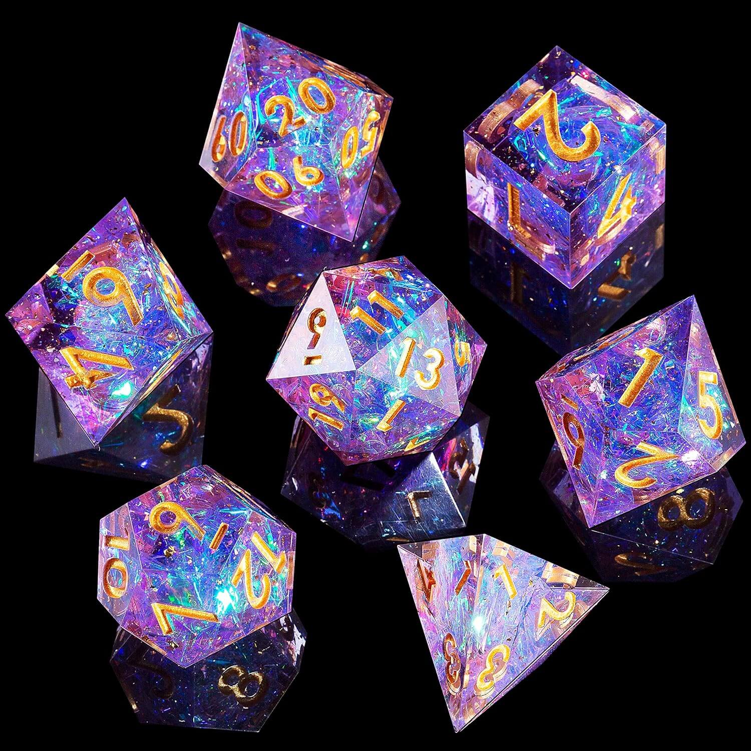 Purple Galaxy 7-Piece Polyhedral Dice Set for D&D-Resin - Image 6