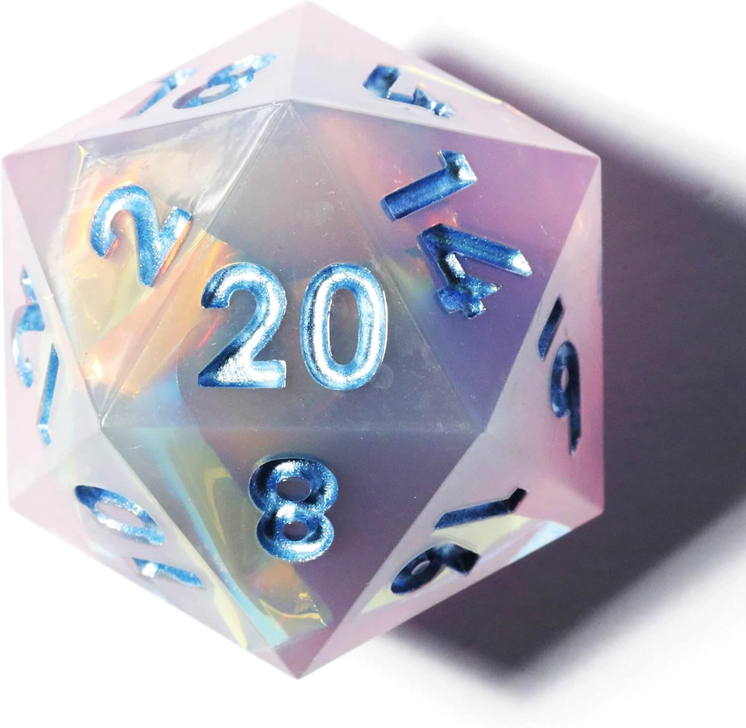 Resin Polyhedral Sharp Edged 7 Gaming DD Dice Set - Mild Coldness - Image 2