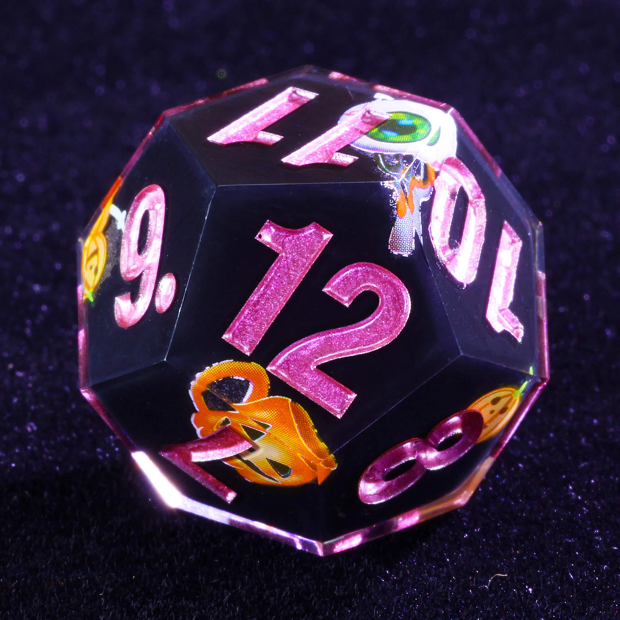 Role Playing 7 Polyhedral Resin Dice Sets DnD Pumpkin Black - Image 3