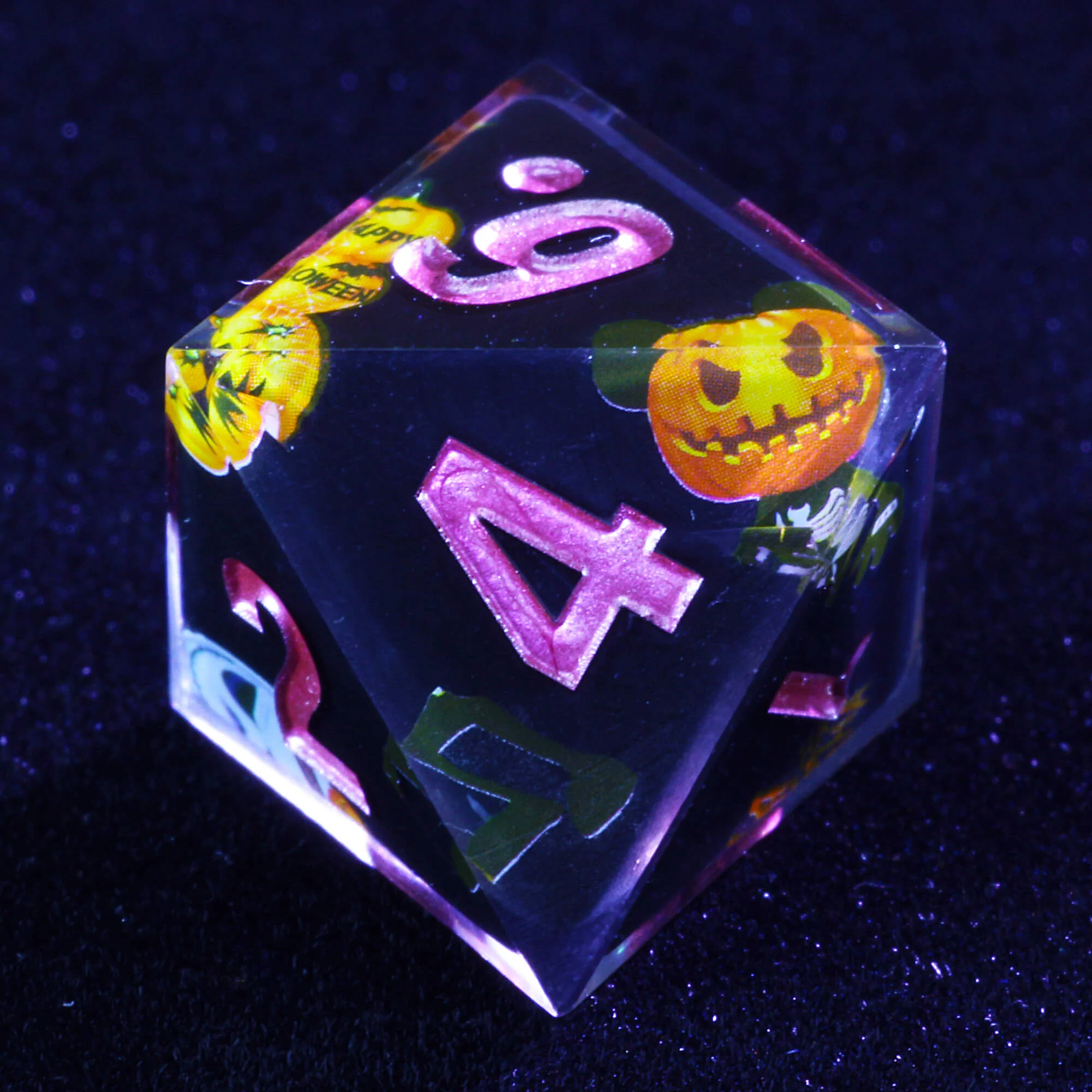 Role Playing 7 Polyhedral Resin Dice Sets DnD Pumpkin Black - Image 6