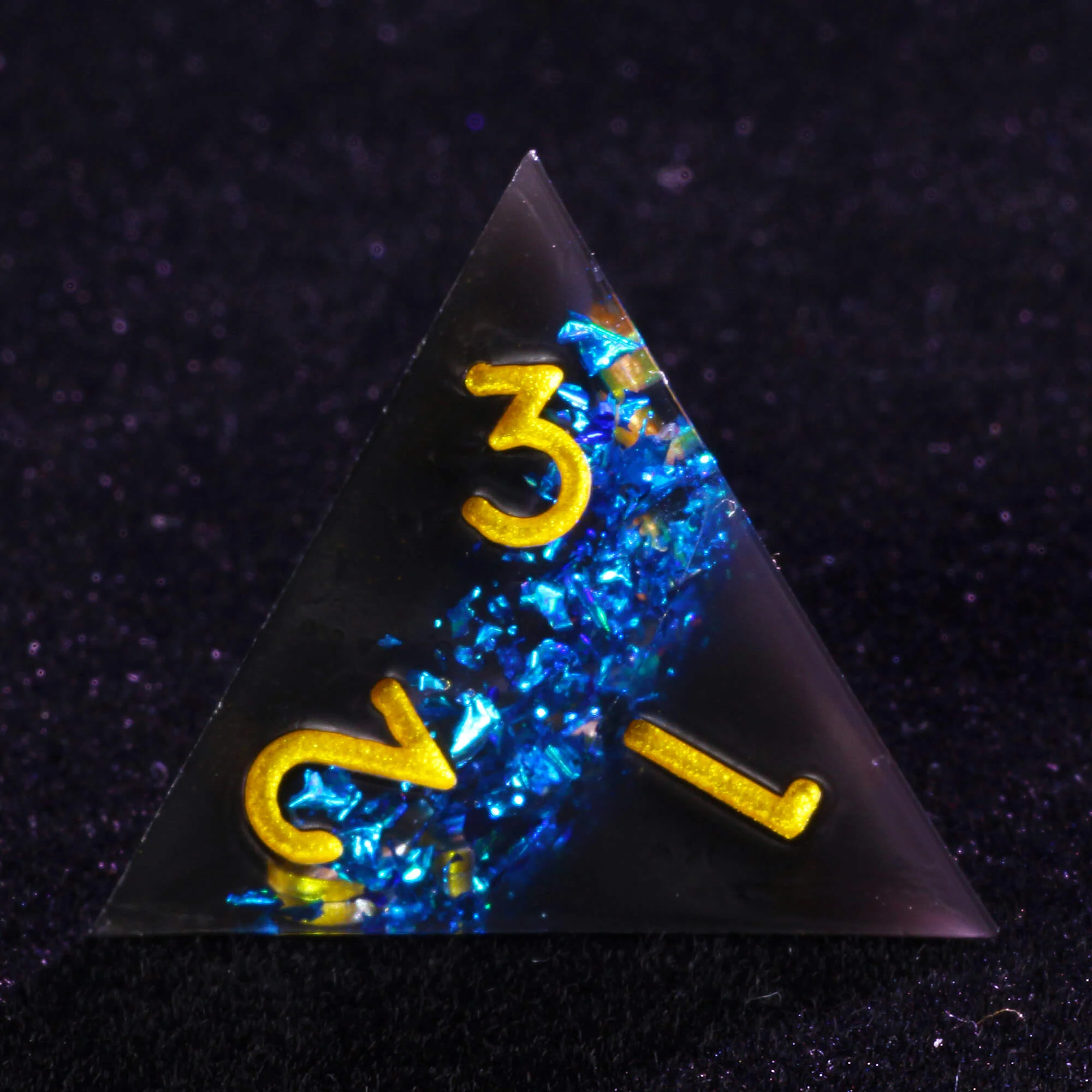 Role Playing 7 Polyhedral Resin DnD Dice Set Tin Foil - Image 4