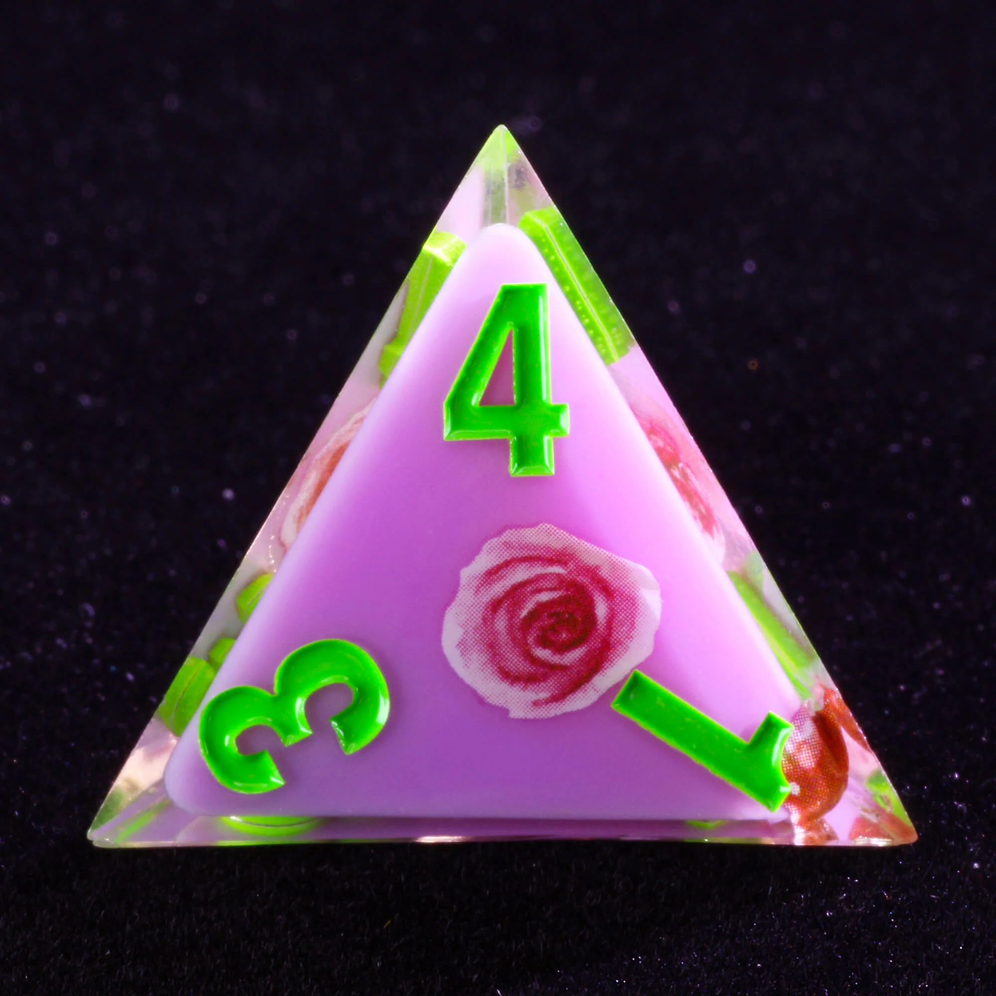 Rpg 7 Polyhedral Resin D and D Dice Set Flower Purple - Image 4
