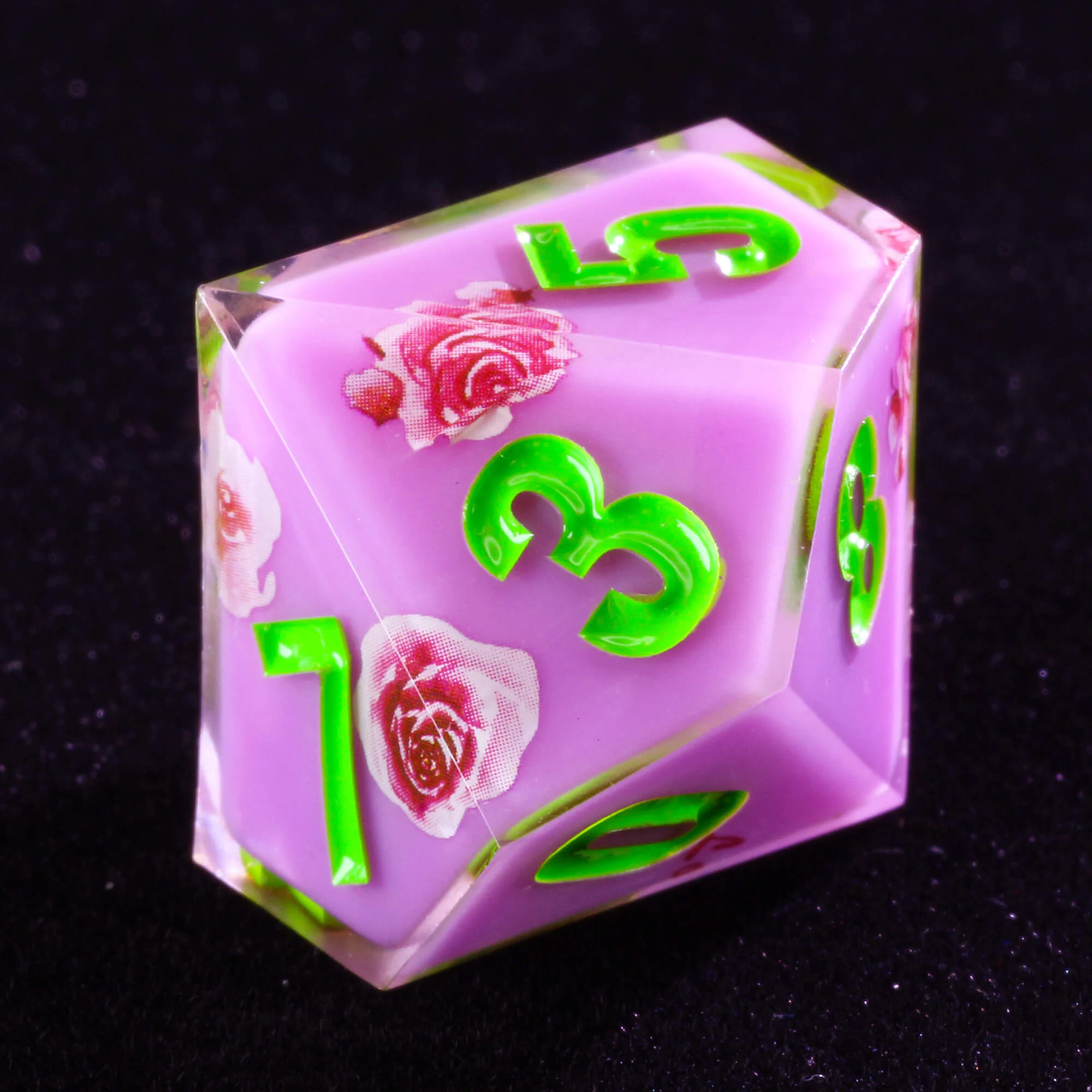 Rpg 7 Polyhedral Resin D and D Dice Set Flower Purple - Image 7