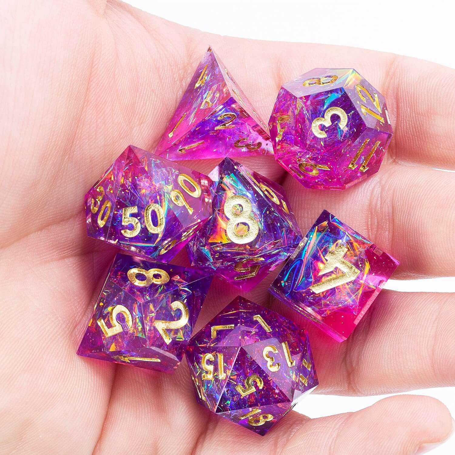 RPG Cool 7 Polyhedral Sharp Edge Dice Sets D&D - Demon Summoner - Image 3