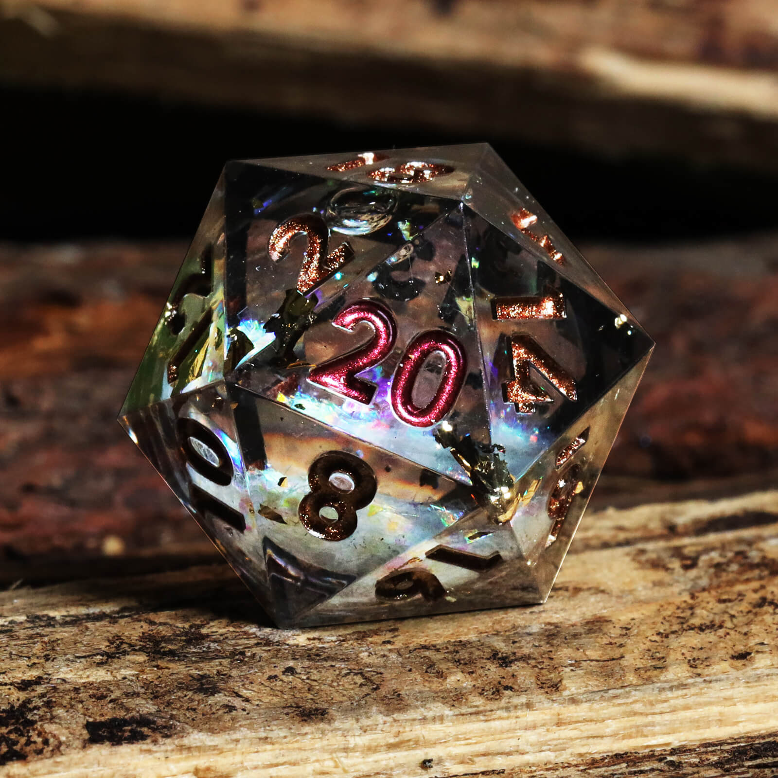 RPG Resin Polyhedral 7 Liquid Core Dice Set D and D - Midnight Forest - Image 2