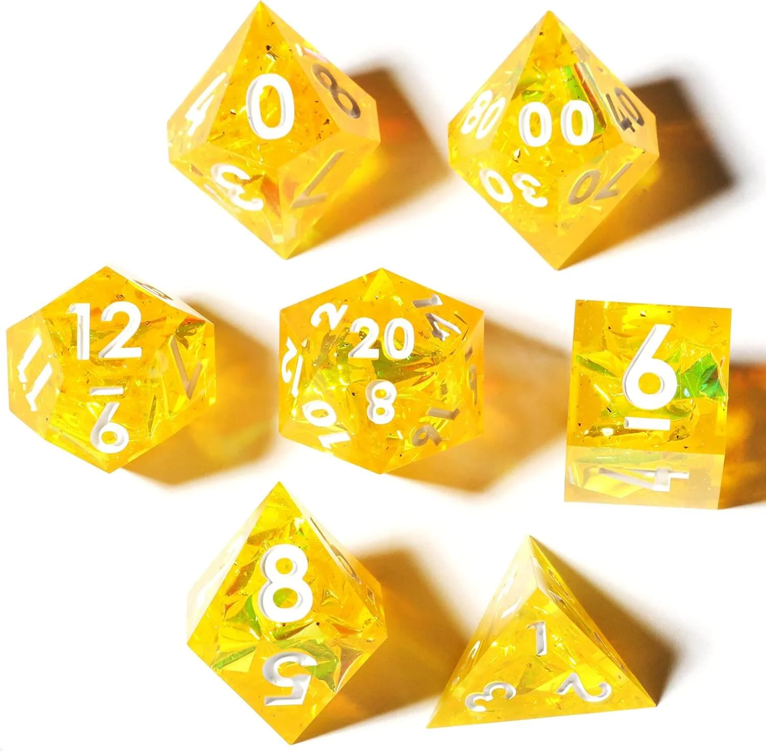 Rpg Unusual Polyhedral Sharp Edge Resin Dice Sets D&D - Fantasy Elves