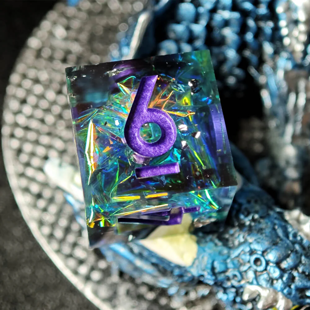 Sapphire Polyhedral Resin 7-Piece Dice Set for D&D - Image 13