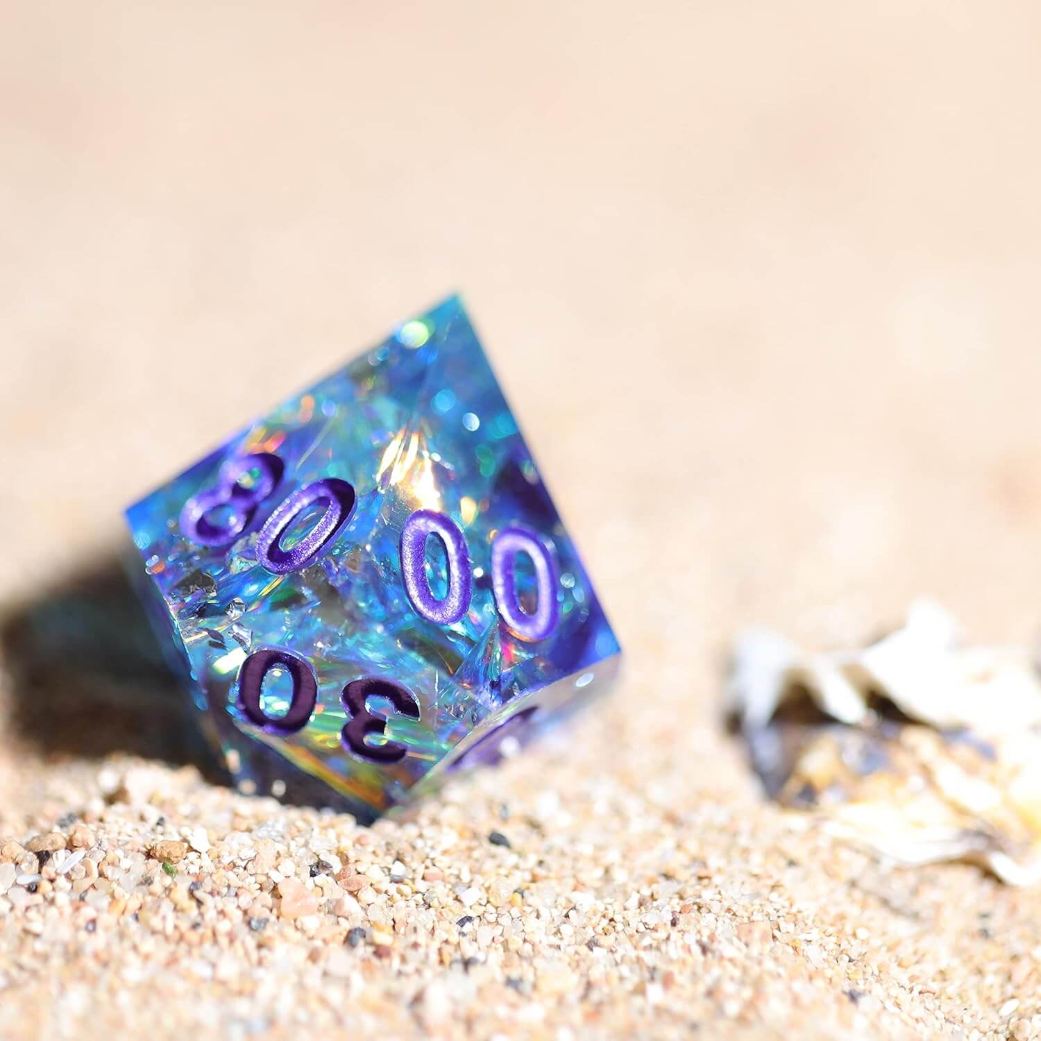 Sapphire Polyhedral Resin 7-Piece Dice Set for D&D - Image 4