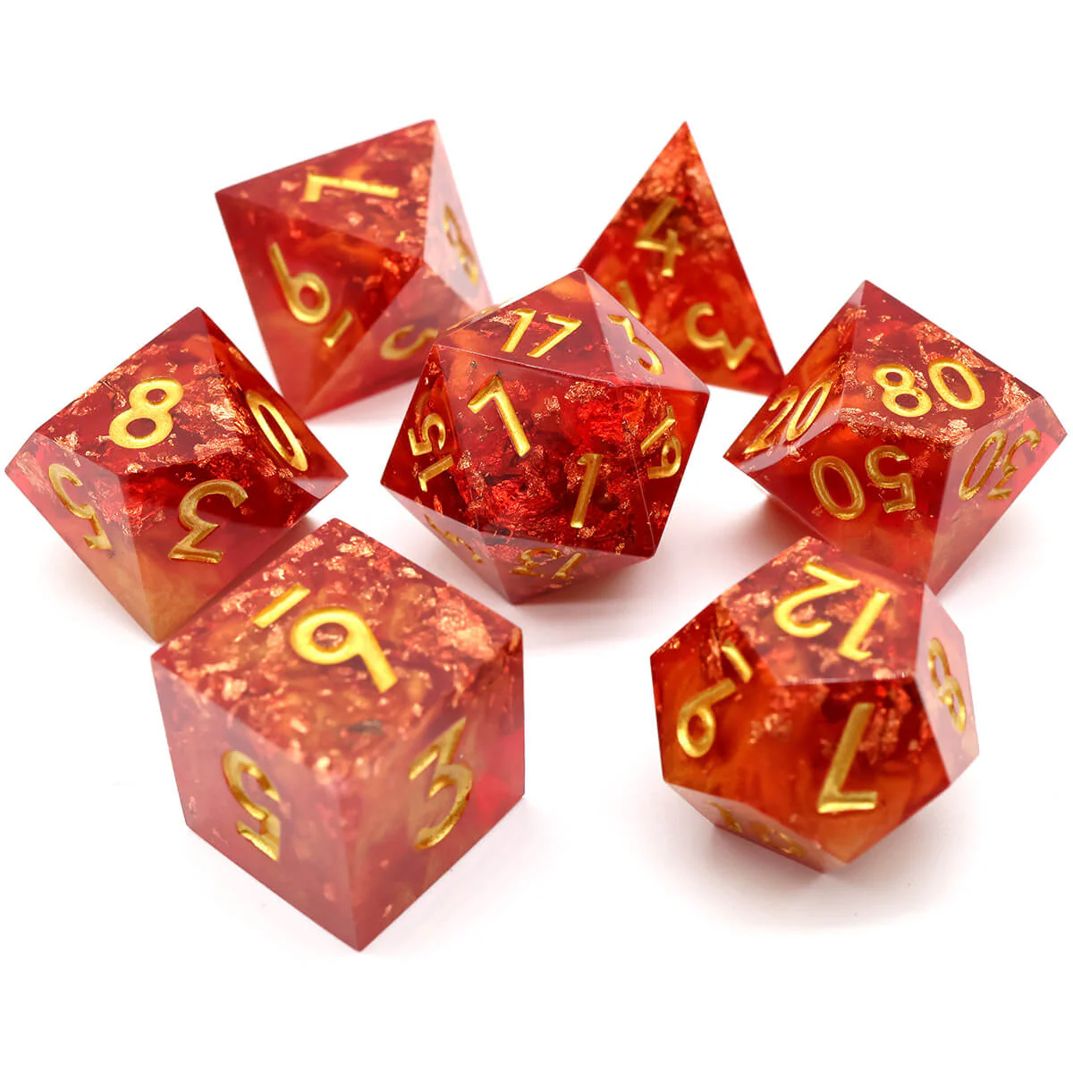 Sharp Edge 7-Piece Dragon Heart DND Dice Set