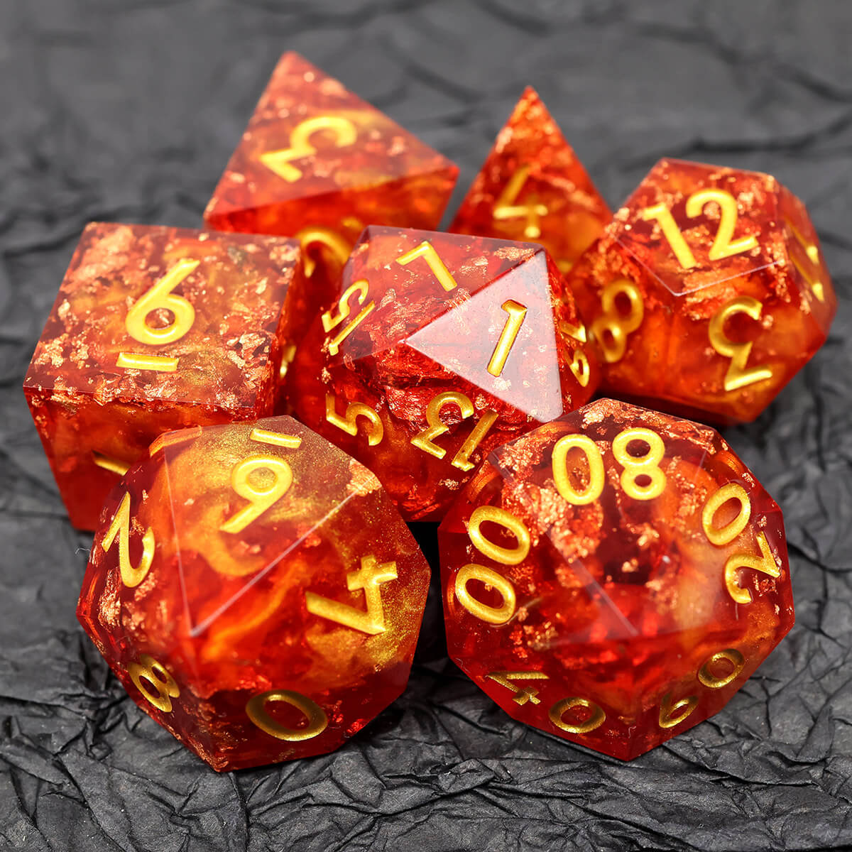 Sharp Edge 7-Piece Dragon Heart DND Dice Set - Image 3