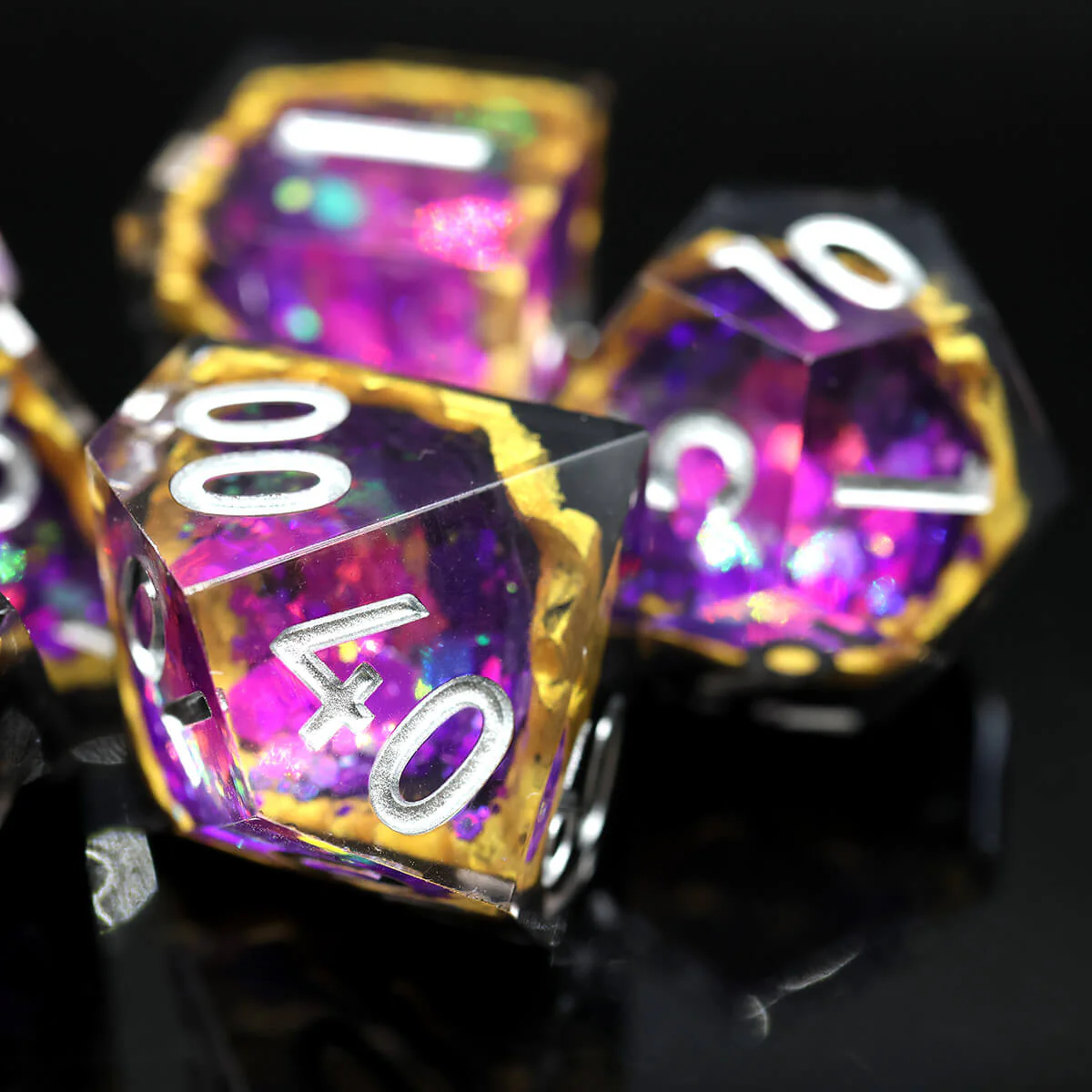 Sharp Edge 7-Piece Purple Geode DND Dice Set - Image 4