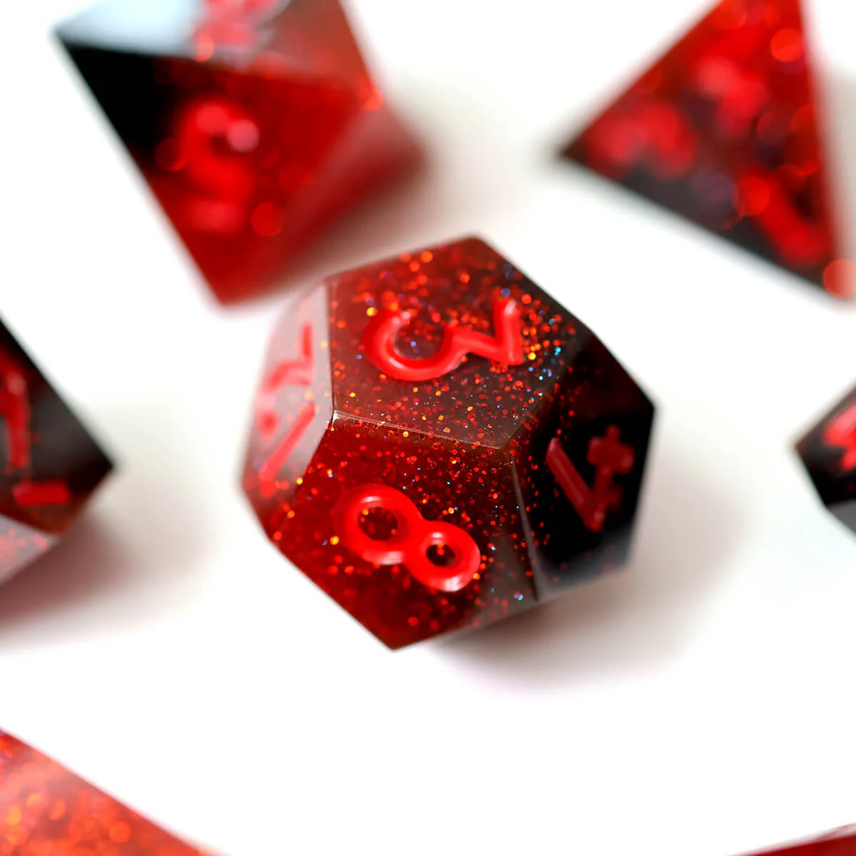 Sharp Edge 7-Piece Scarlet Magic DND Dice Set - Image 10