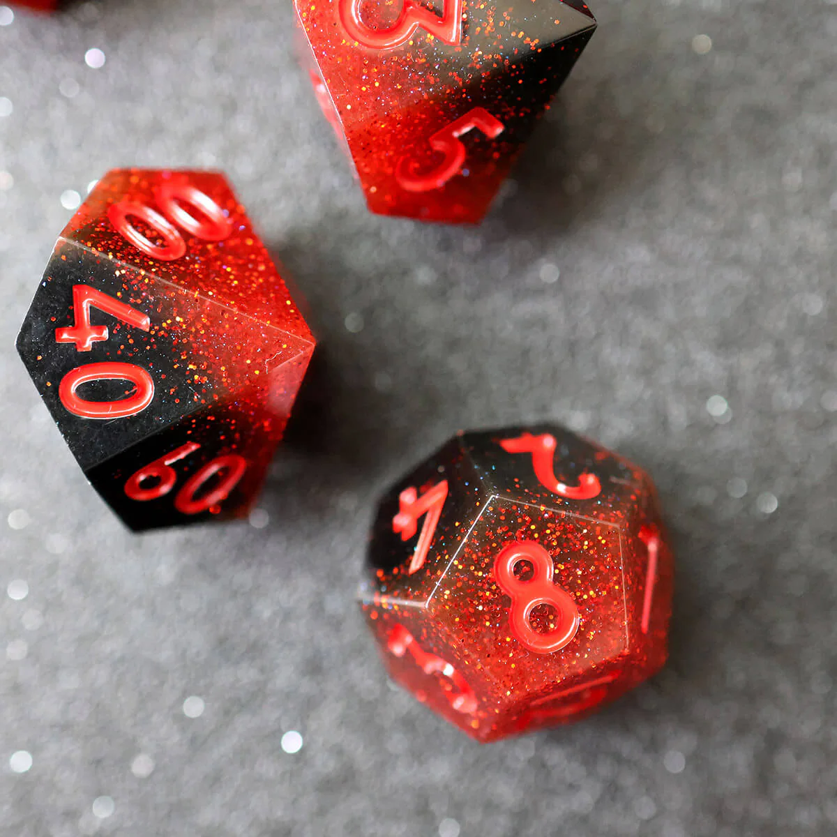 Sharp Edge 7-Piece Scarlet Magic DND Dice Set - Image 4