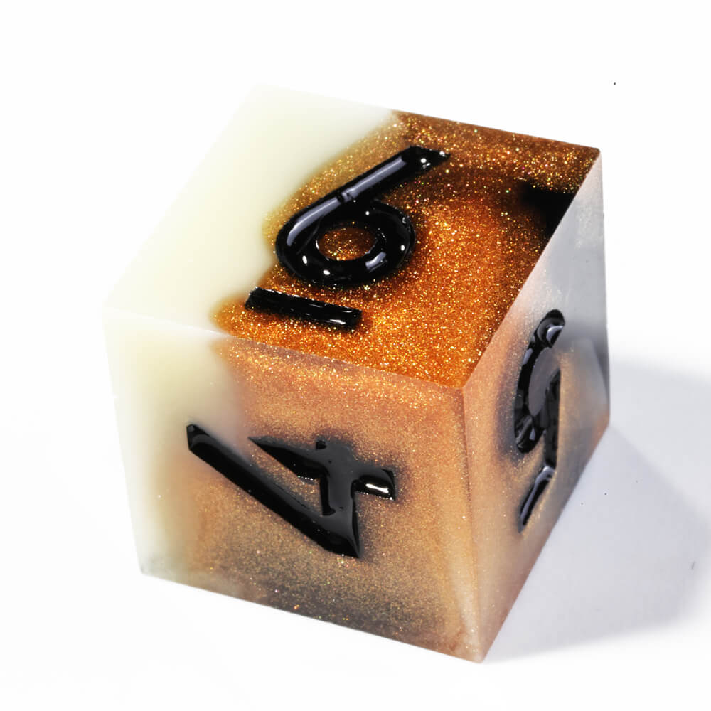 Sharp Edge Amber Polyhedral Resin 7-Piece D&D Dice Set - Image 9