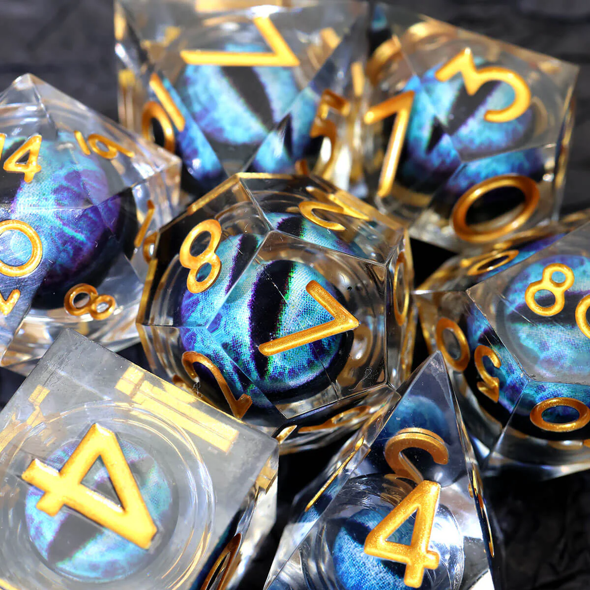 Sharp Edge Dragon Eye 7-Piece DND Dice Set - Image 7