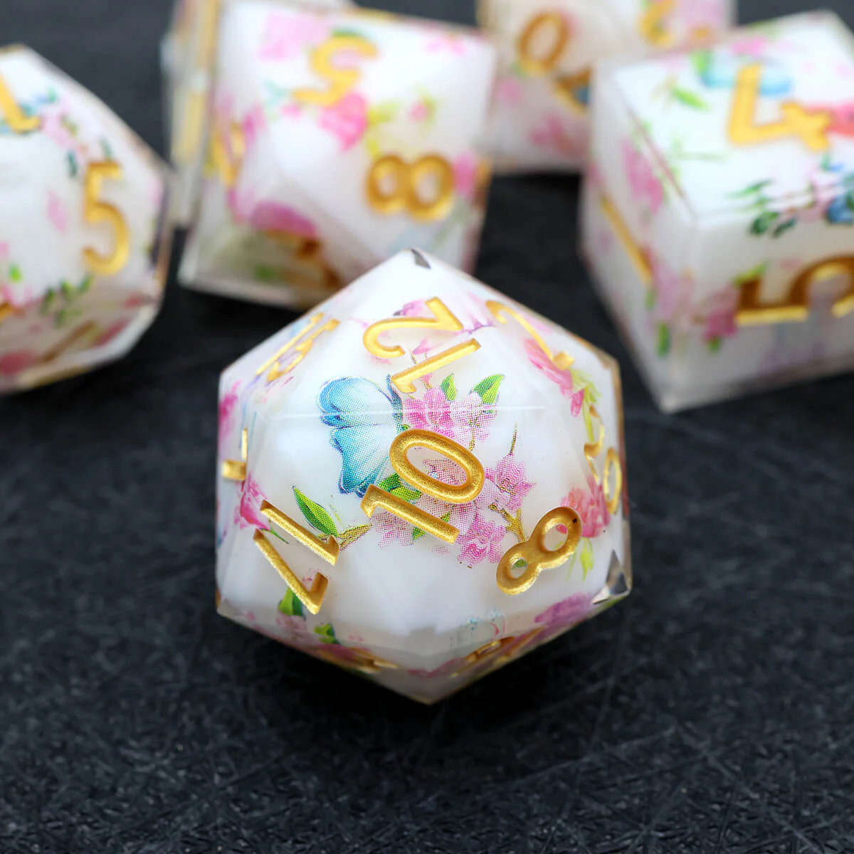 Sharp Edge Flower DND Dice Set 7-Piece - Image 4