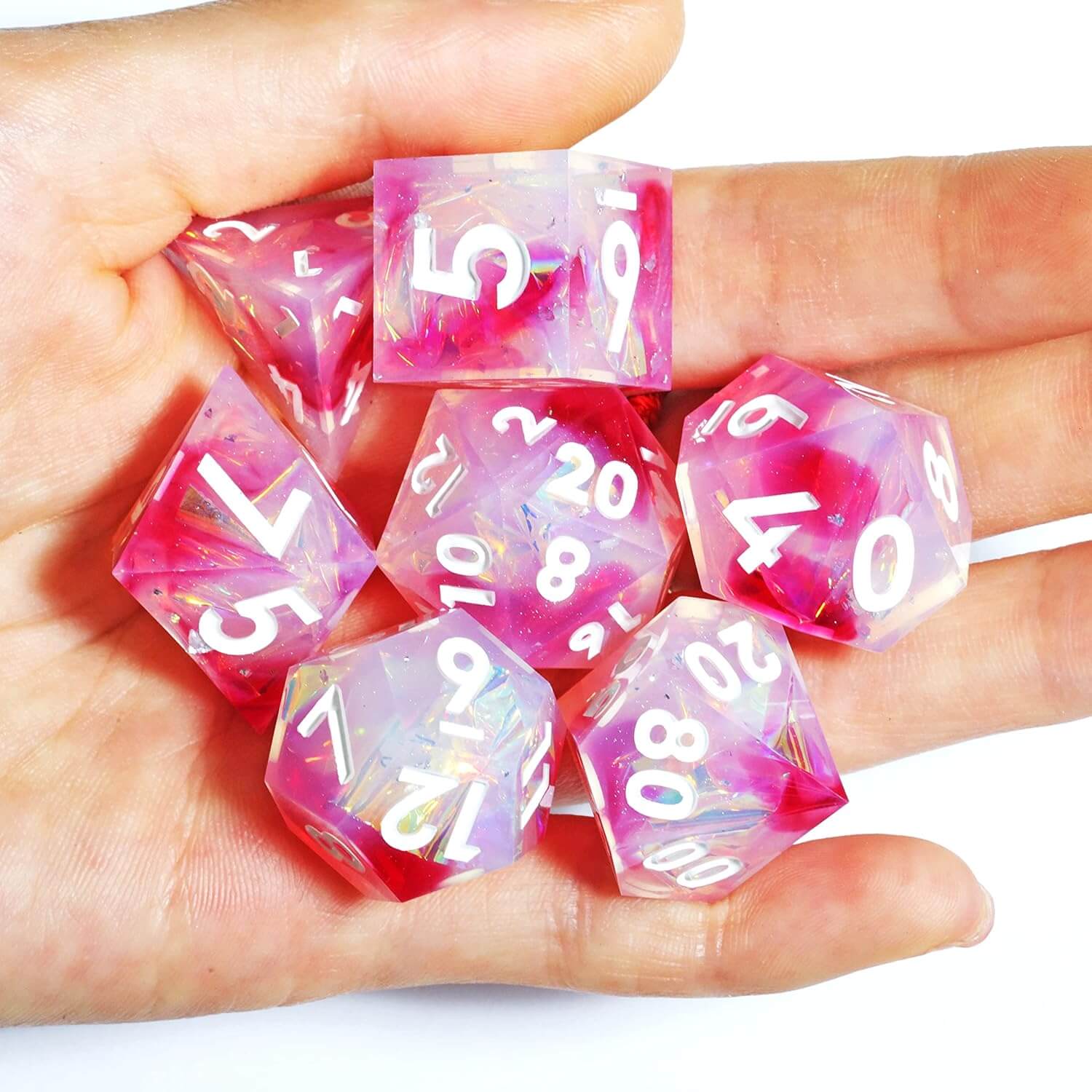 Sharp Edge Rose Dream Polyhedral Resin 7-Piece D&D Dice Set - Image 4