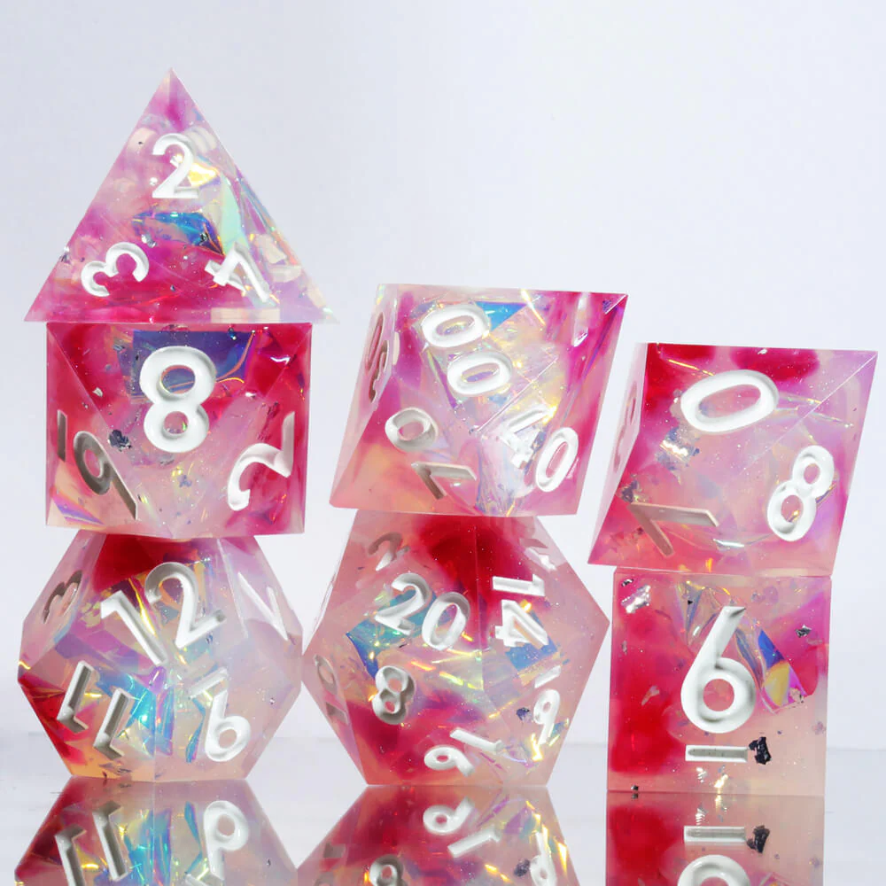 Sharp Edge Rose Dream Polyhedral Resin 7-Piece D&D Dice Set - Image 5