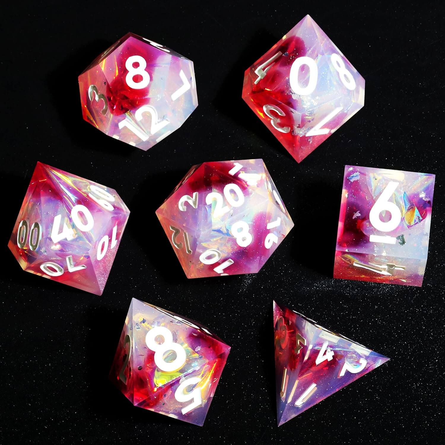 Sharp Edge Rose Dream Polyhedral Resin 7-Piece D&D Dice Set - Image 8