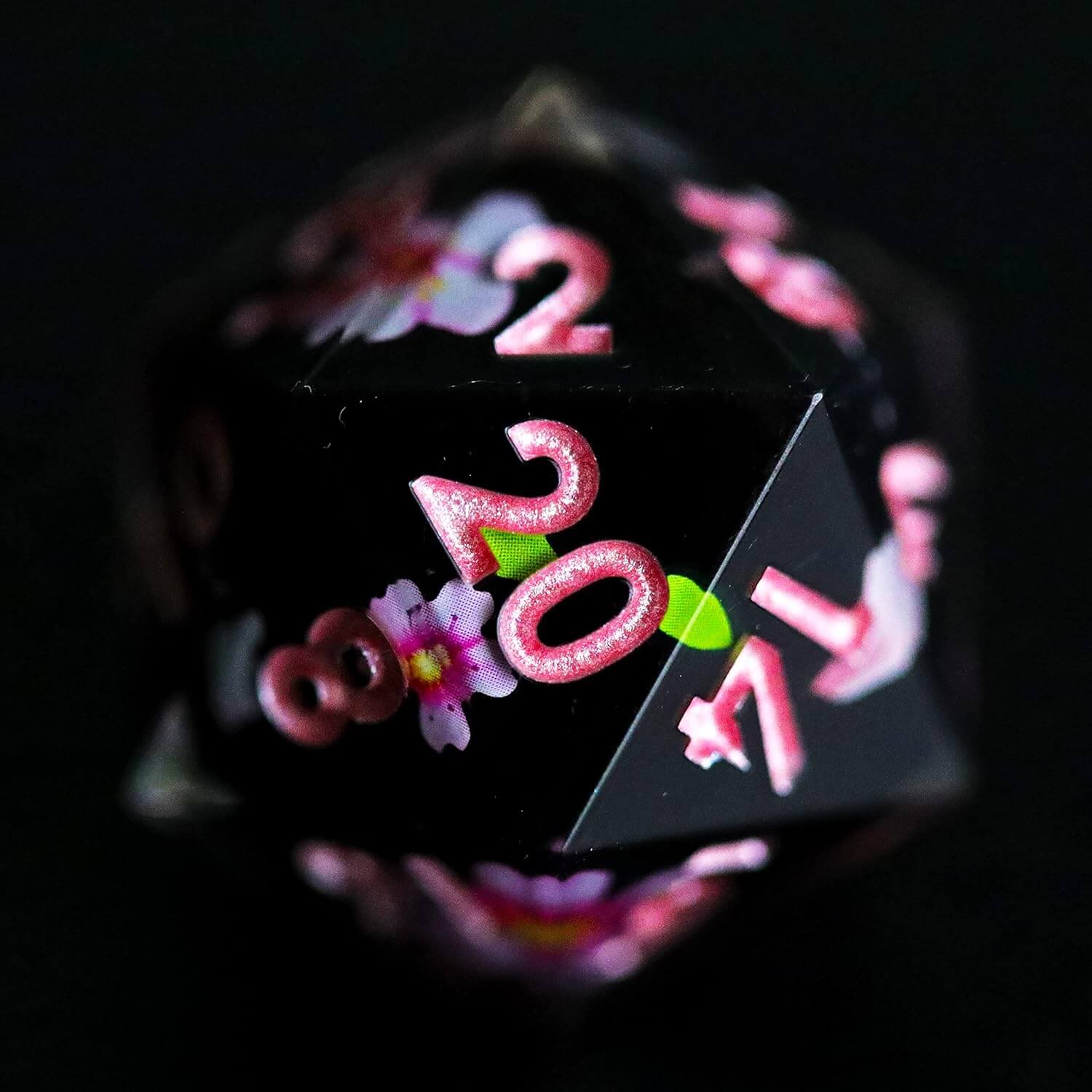 Sharp Edge Sakura Night Polyhedral Resin 7-Piece D&D Dice Set - Image 6