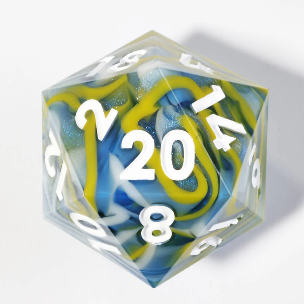 Sharp Edge Vaporwave Polyhedral Resin 7-Piece D&D Dice Set - Image 2