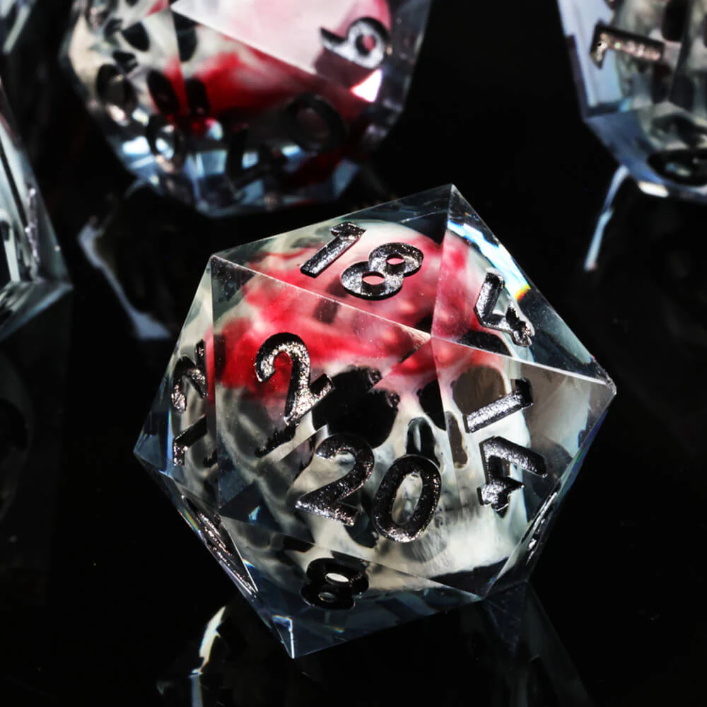 Skull Dice Polyhedral Resin 7 Dice Set DnD - Image 2