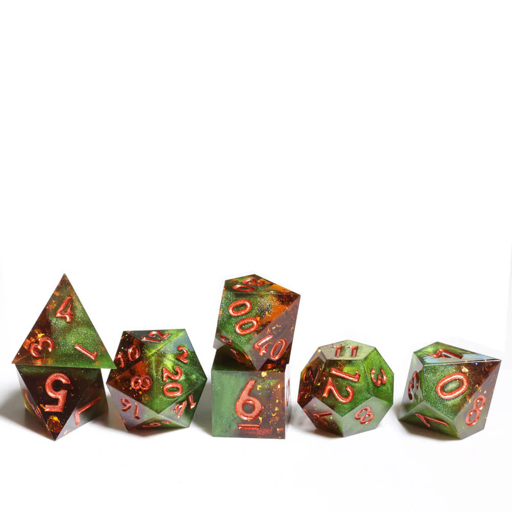 Sorcerer Sharp Edge Resin Polyhedral 7-Piece D&D Dice Set - Image 6