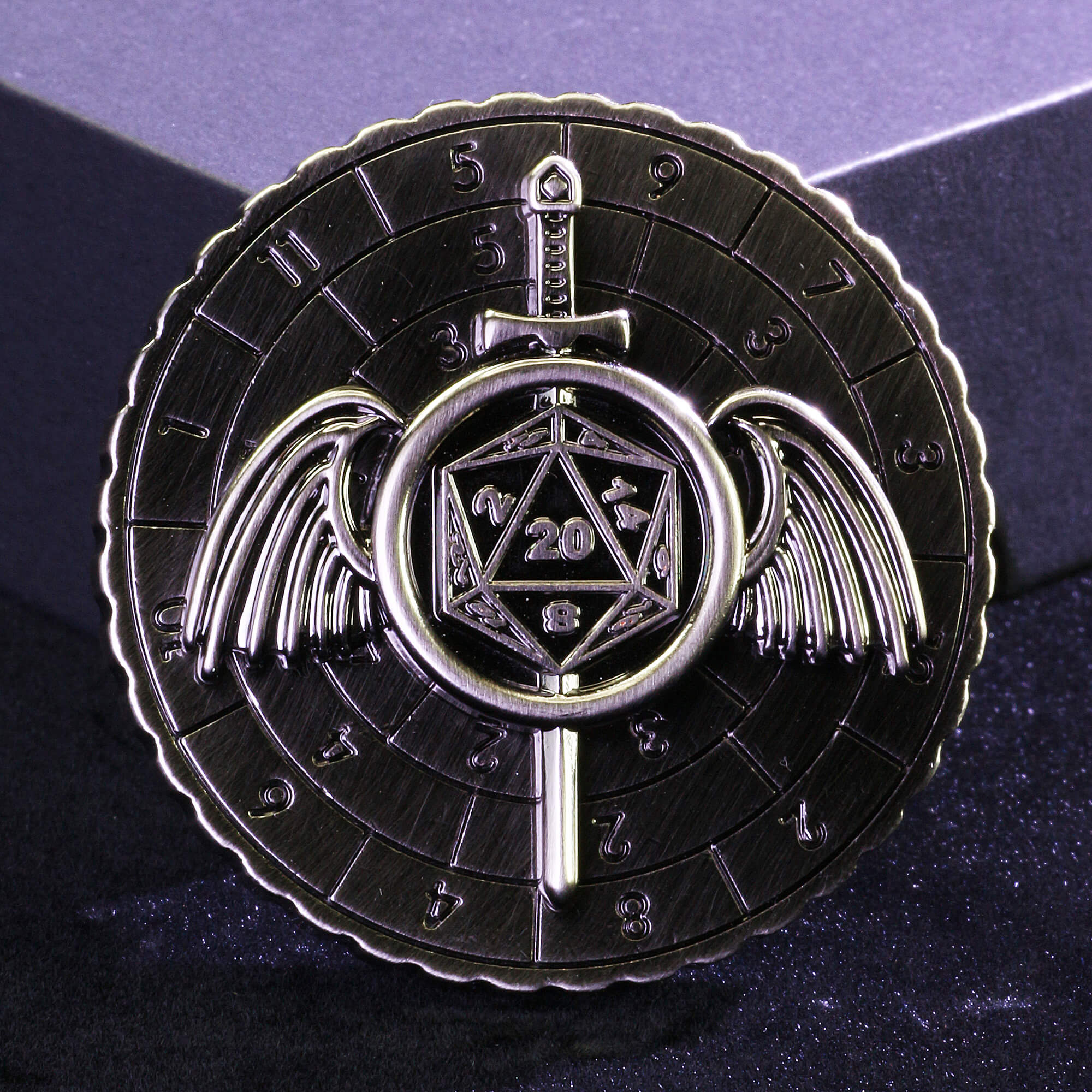Wing Sword 7 in 1 Roulette Metal DND Dice Fidget Spinner Gyroid Dice - Image 7