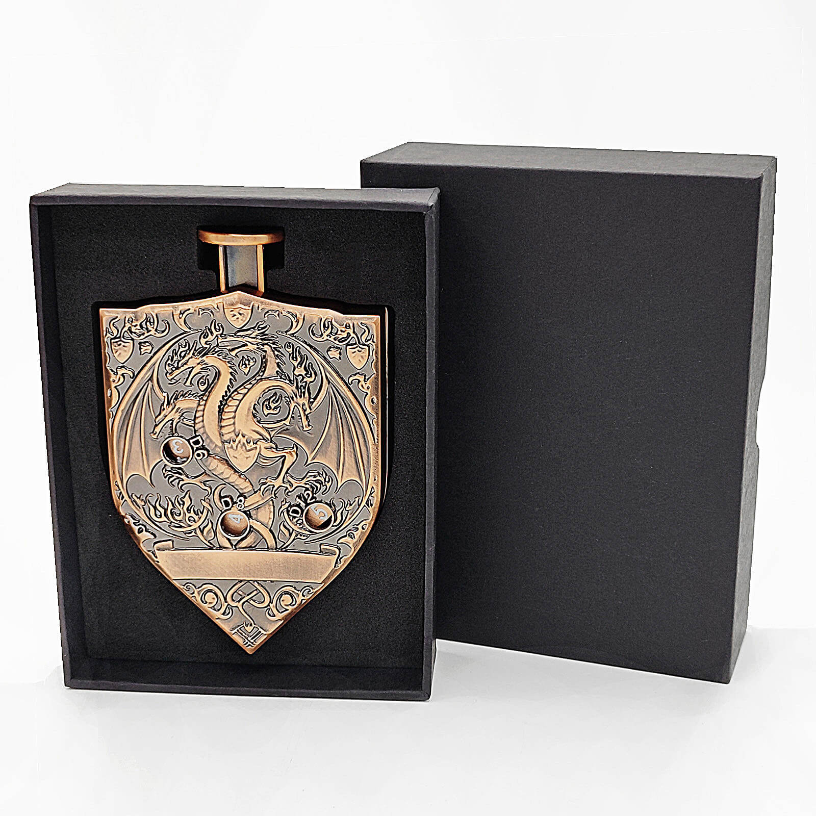 Wyvern Dragon 7 in 1 Button Presser Spinning D&D Metal Dice Shield Roulette Game - Image 19
