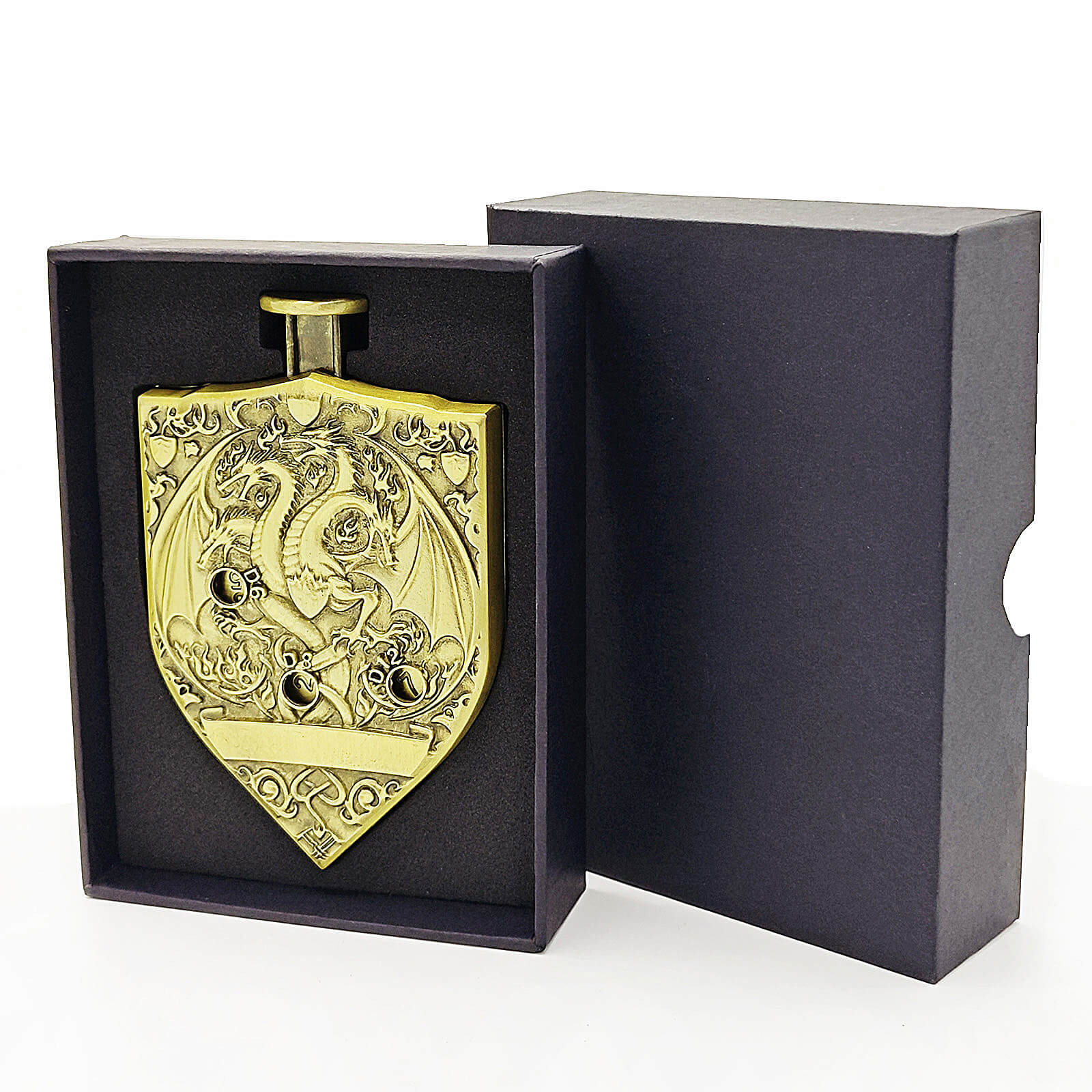 Wyvern Dragon 7 in 1 Button Presser Spinning D&D Metal Dice Shield Roulette Game - Image 20