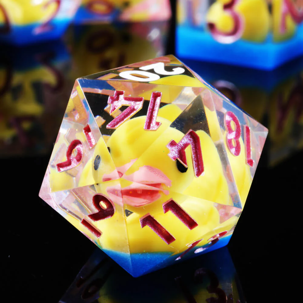 Yellow Ducks Sharp Edge Resin Polyhedral 7-Piece D&D Dice Set - Image 6